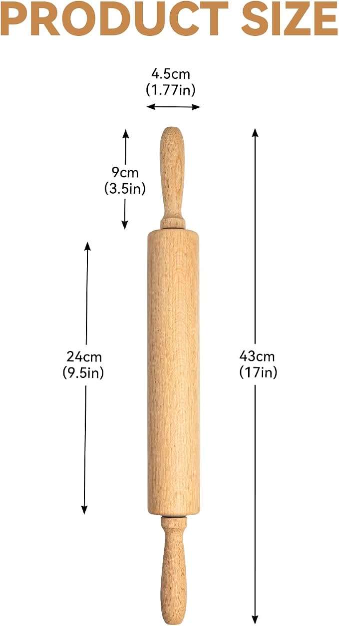 Professional Clay Rolling Pin, 17 Inch Non-Stick Clay Roller - Image 2