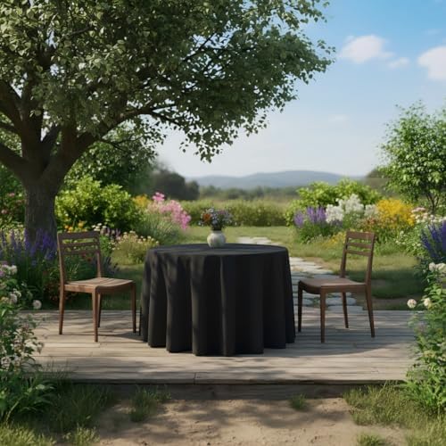 Surmente 108 Inch Black Tablecloths for Round Tables
