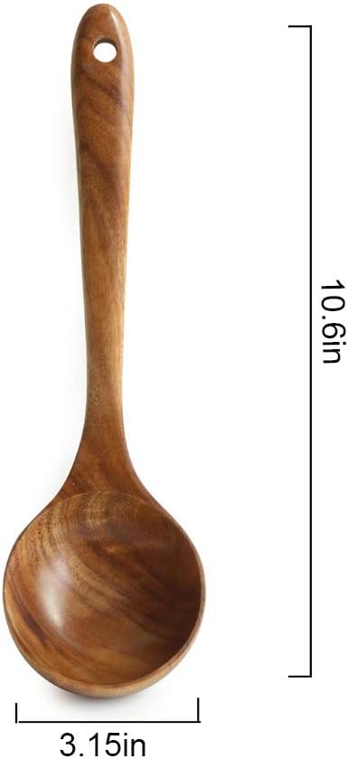 Teak Kitchen Utensils, Wooden Soup Spoon Kitchenware Seasoning Scoop Dipping - Image 2