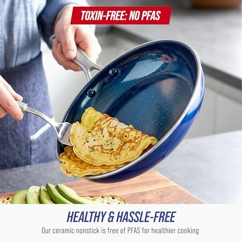 Blue Diamond 2 Piece Nonstick Frying Pan Set, 9.5” & 11" Skillets