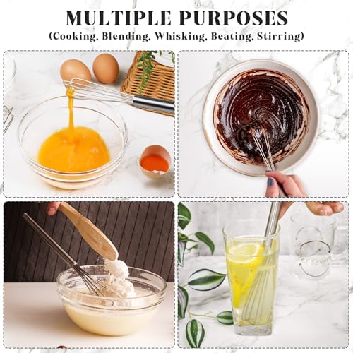 Webake Mini Whisks 10.25" Stainless Steel Small Espresso Whisks, Tiny
