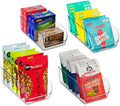 Set Of 4 Food Storage Organizer Bins - Divided 3 Compartment Kitchen