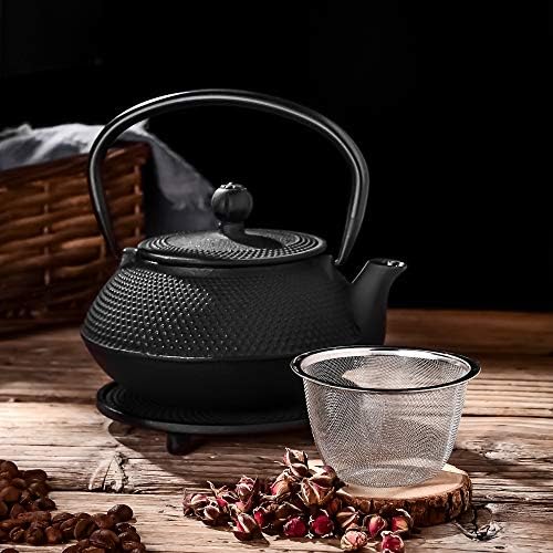 Velaze Cast Iron Teapot Set with Infuser,Japanese Style,2