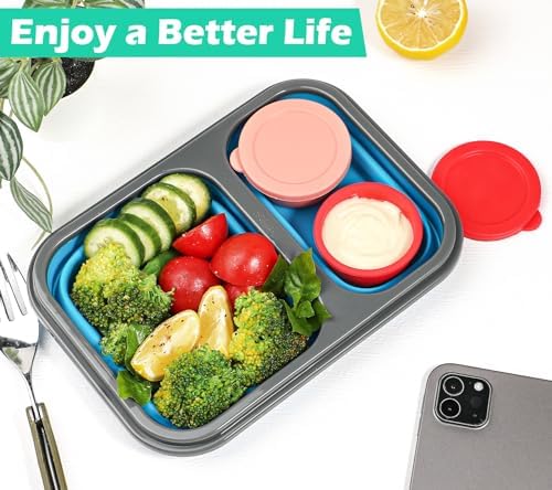Webake Silicone Salad Dressing Container To Go, 1.6oz Mini Reusable