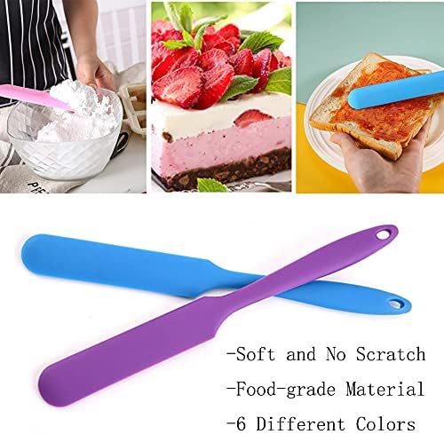 6 Pcs Small Silicone Spatulas,Silicone Wax Stick Jar Spatula