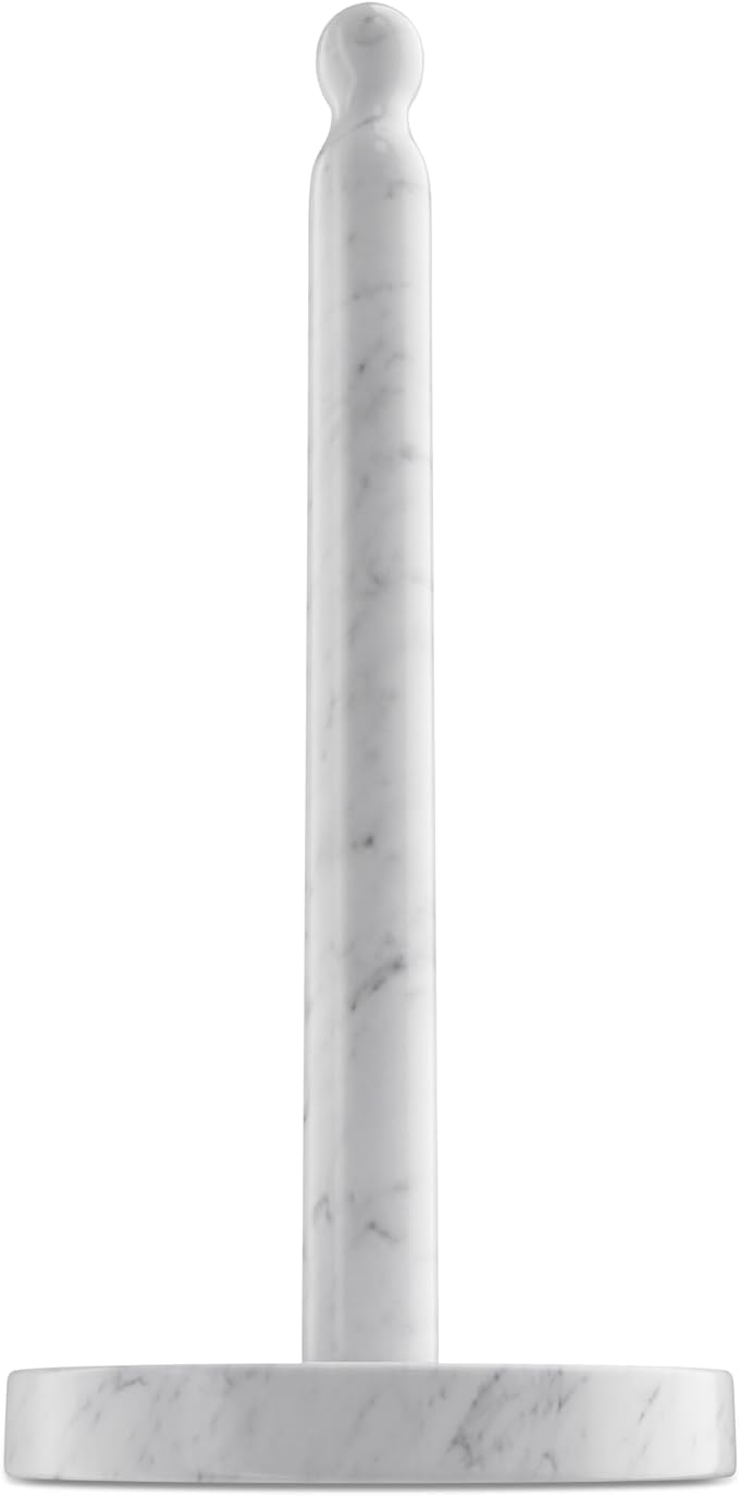 Koville Carrara Marble Paper Towel Holder Countertop, 6“ Genuine Stone Paper by Koville