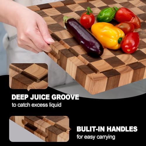 Acacia Wood Cutting Board, 20 x 15 x 1.5 in