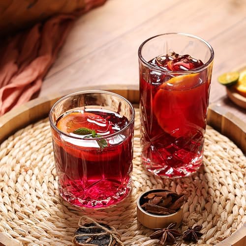 Moretoes Crystal Cocktail Glasses Drinking Glasses Set of 12 Glass