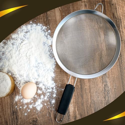 Set of 3 Fine Mesh Strainers for Kitchen | 3.4 inch, 5.5 inch and