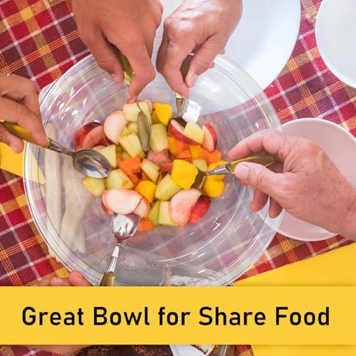 EcoDispose 160 oz Clear Disposable Round Plastic Salad Bowl Sets