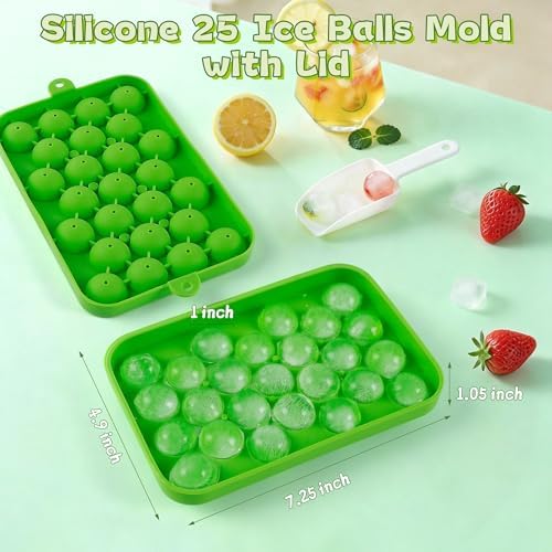 Small Ice Ball Mold,2Pack Easy-Release Small Round Ice Cube Tray for