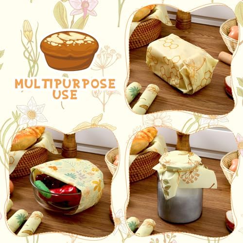 3 Rolls Reusable Beeswax Food Wrap, 13'' x 59''