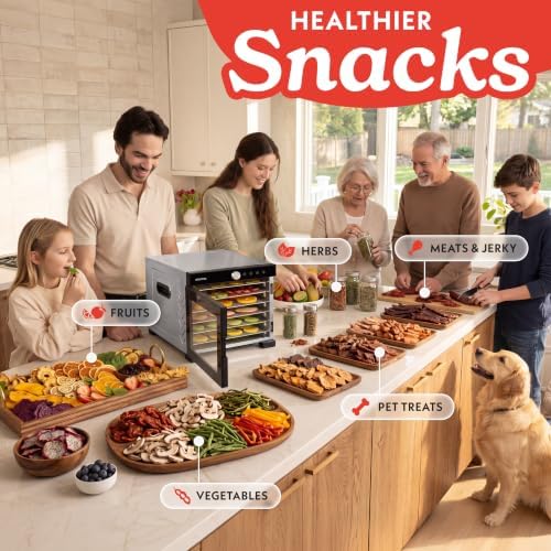 Gourmia 6-Tray Stainless Steel Food Dehydrator