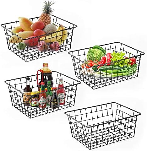 Wire Baskets for Organizing 4 Pack Pantry Baskets For Storage