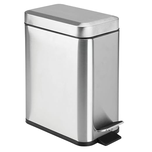 mDesign Rectangular Step-Open Wastebasket Trash Can by mDesign