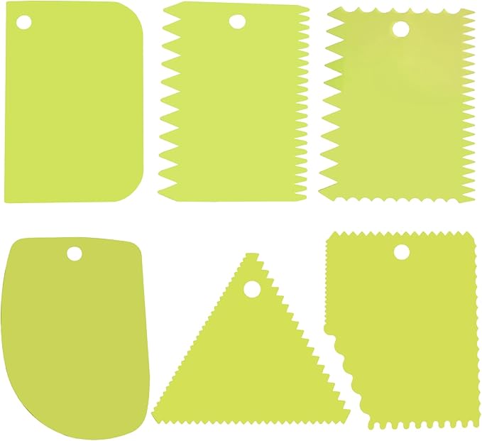 6pcs Cake Scraper Decorating Comb and Icing Smoother Reusable Bread Cream Pizza by YQBOOM