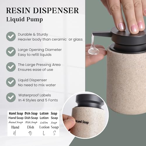 Clasin Home Liquid Soap Dispenser with Easy-to-Press Pump, 10 oz