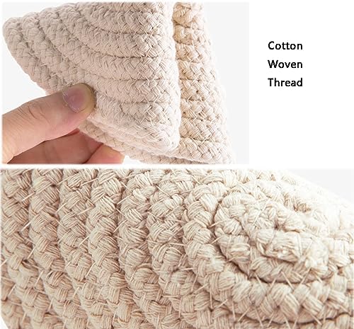 Zhiheng 5 Pack Round Coaster Potholder Cotton Braided Trivets Coffee