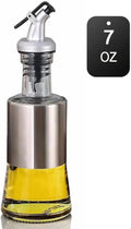 Mincham Olive Oil Dispenser - 7oz Glass & Stainless Steel Oil & Vinegar Cruet by Mincham