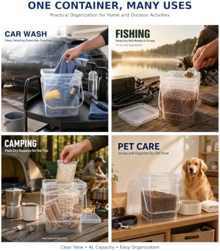 ASEVAT 2 Pack 1 gallon (4L/4.2 Qt) Square Food Storage Containers with