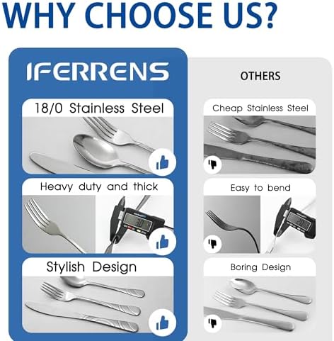 40-Piece Silverware Set for 8, 18/0 Stainless Steel