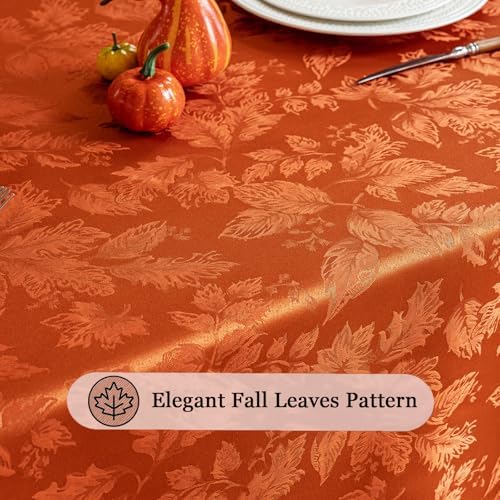 Joyfol Day Fall Thanksgiving Tablecloth, Jacquard Fabric Autumn Square