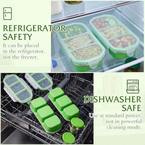 FoldTier 2 Set Stainless Steel Snack Container with Condiment Cup