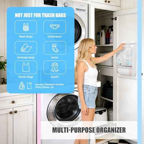 HOUSE AGAIN Plastic Bag Holder-Extra Large Bag Saver Dispenser Wall