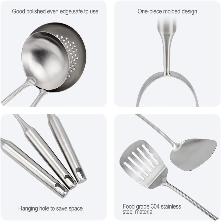 VALESKA 304 Stainless Steel Kitchen Utensils Set(11PCS),Include