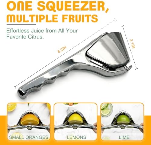 Stainless Steel Lemon Squeezer, Silver Hand Juicer