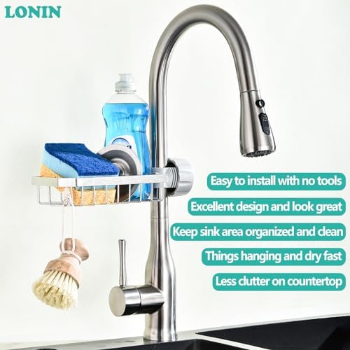 LONIN Stainless Steel Over-Faucet Sponge Holder