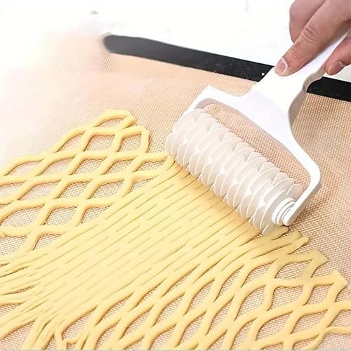2 Pack DelloidMaz Pastry Lattice Roller Cutter, Pie Pizza Cookie Dough