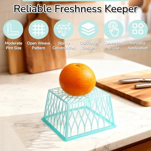 ZAVOOS 100 Pack Pint Size Plastic Berry Baskets with Open Weave