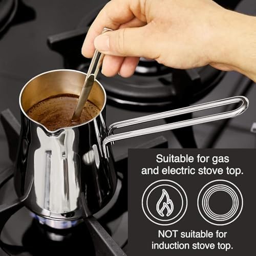 Stainless Steel Turkish Coffee Pot,Tea Maker, Chai, Arabic, Briki