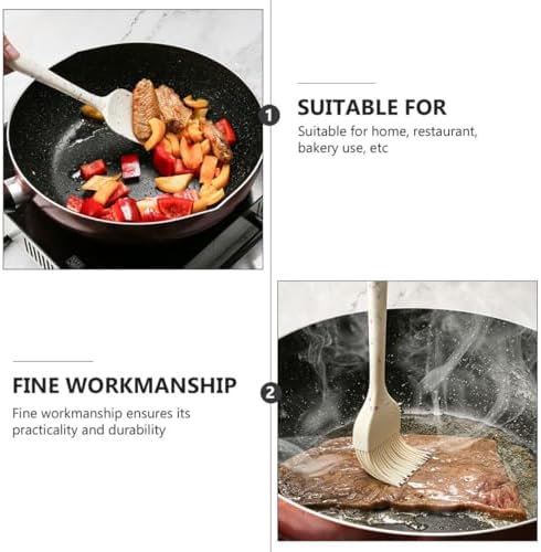 3 Piece Silicone Baking Brush Spatula Set with Long Handle
