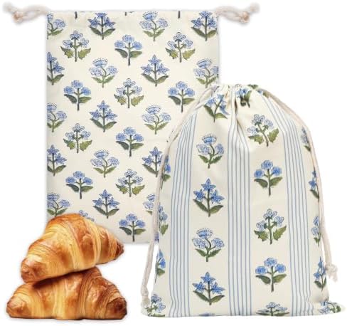 FYSUIMU Reusable Beeswax Bread Bags, 2 Pack, 17 x 13 Inch