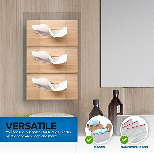 Stock Your Home Triple Acrylic Gloves Dispenser, Tissue Box Shelf