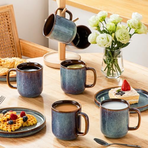 vancasso 16 oz Coffee Mugs Set of 6, Large Ceramic Mug with Handle