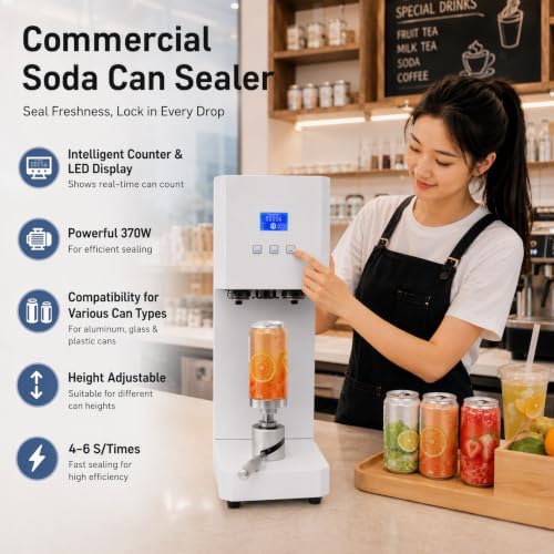 Commercial Soda Can Sealer, 370W Automatic Canning Machine