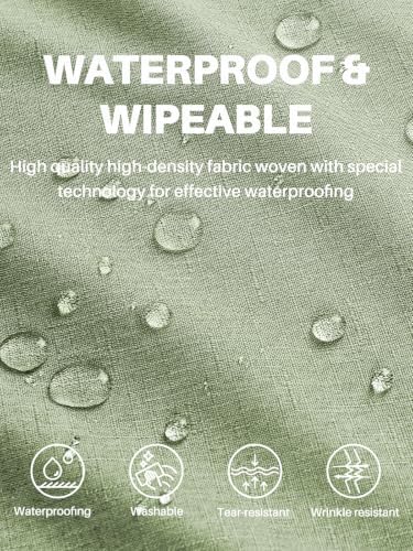 IVAPUPU Textured Linen Rectangle Table Cloth, Sage Green, 60 x 84 Inch