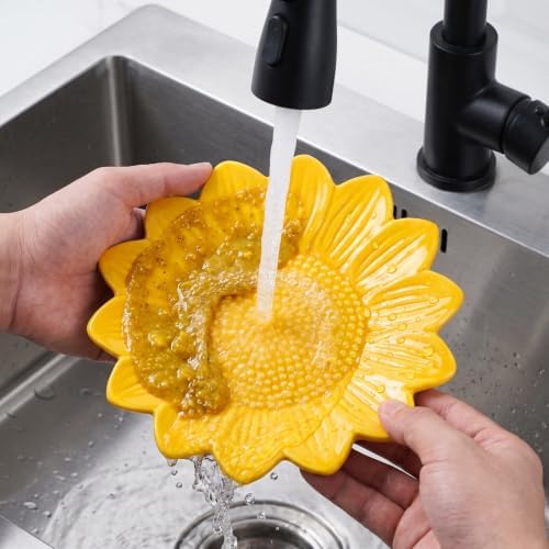 Potiera Sunflower Handmade Ceramic Spoon Rest for Stove Top Kitchen