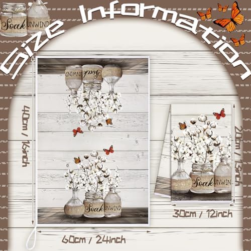 TecUnite 6 Pcs Farmhouse Rustic Kitchen Towels, Decorative Dish Towels