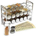 Deco Brothers Spice Rack Stand holder with 18 Bottles and 48 Labels