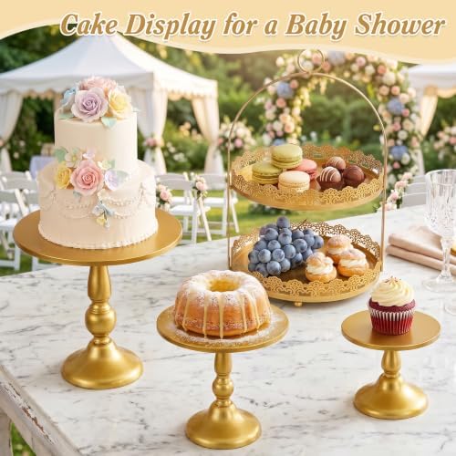 10 Pcs Gold Cake Stand Set Metal Cupcake Stands, Multiple Styles