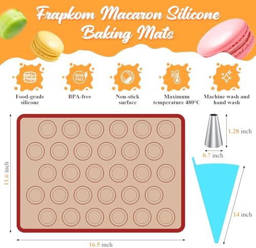 Macaron Silicone Baking Mat Kit, 17 Pieces