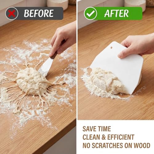 YARNOW 2 PCS Large Plastic Dough Scrapers