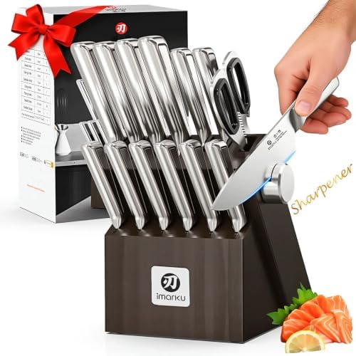 imarku 14-Piece Stainless Steel Kitchen Knife Set