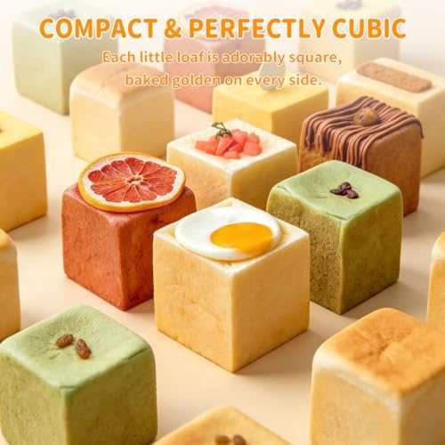 6-Cavity Mini Pullman Loaf Pan with Lid, Mini Loaf Pan
