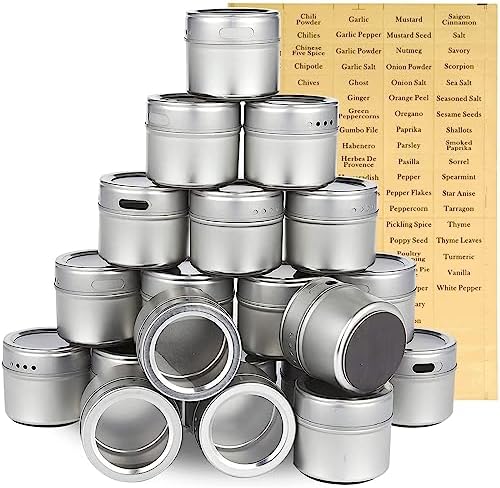 Juvale 20-Pack Magnetic Spice Jars, 3.4 fl oz