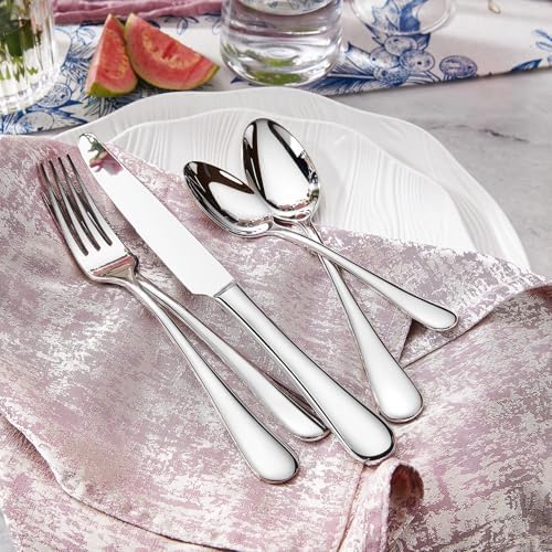 KEAWELL Premium Verona 20/45/65-Piece Silverware Set (65, Silver)